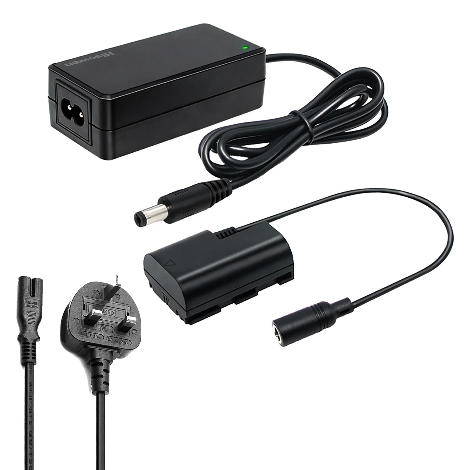 HisewenACK-E6 AC Power Adapter DR-E6 Coupler LP-E6 Dummy Battery for Canon EOS R R5 R6 R7,80D 70D 60D 90D,5D Mark II III IV,6D 7D,6D Mark II,7D Mark II,60Da 5Ds 5Ds R Cameras.