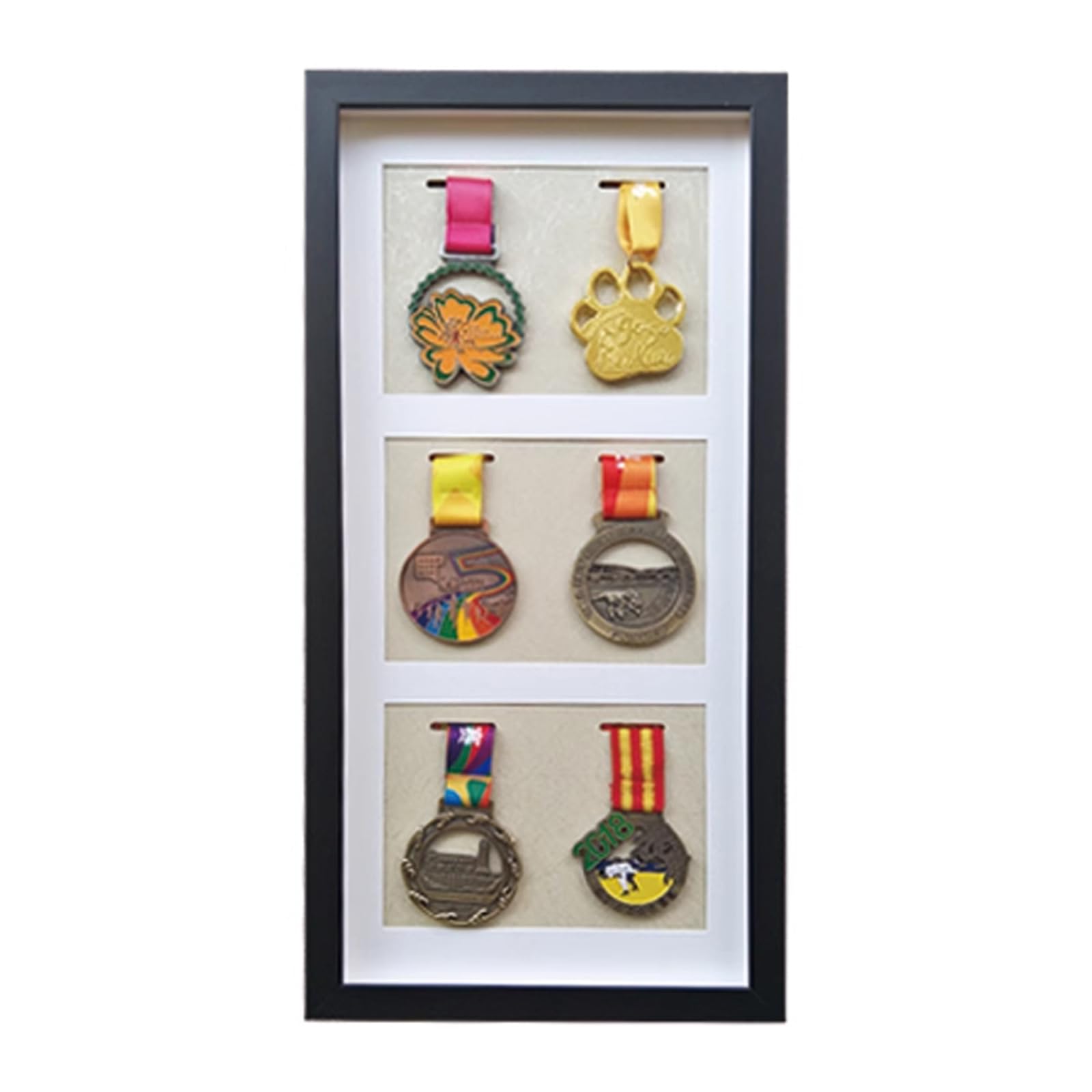 Duża ramka wyświetlacza medalu, Szafka na medal Shadow Box czarna, wiele rozmiarów(20 inches (6 medals))