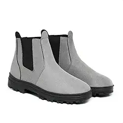 Bota Botina Chelsea Couro Camurça Confortável Dia A Dia Trabalho Segurança Ultra Leve