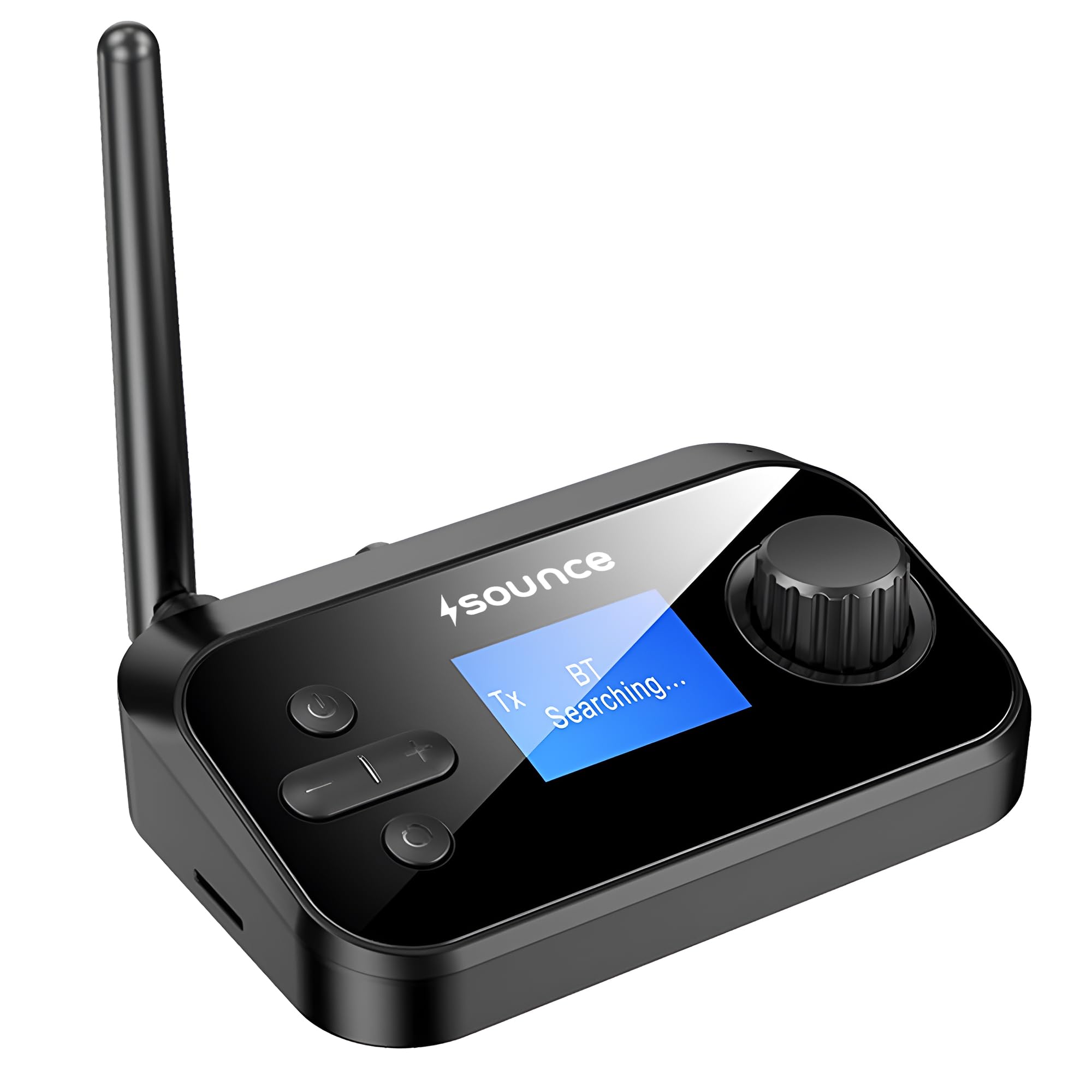 Sounce 3-in-1 Bluetooth 5.0 Audio Adapter with LCD Display – Wireless Transmitter, Receiver & Bypass Mode with AUX/Optical/RCA, Dual Link Support for TV, PC, Home Stereo, Speakers & Headphones