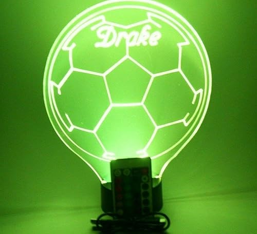 Miniatura 7 de MIRROR MANIA Lámpara de luz nocturna con luz LED grabada con nombre personalizado, con control remoto, 16 opciones de color diferentes, atenuador,