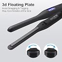 JAETON Pencil Flat Iron For Short Hair,Pro Straightener And Curler 2 In 1 Ceramic Mini Small Flat Iron For Short Hair,Beards&Pixies,3/10Inch Straightener Iron For Men's Quick Grooming Gift(Black) gallery image