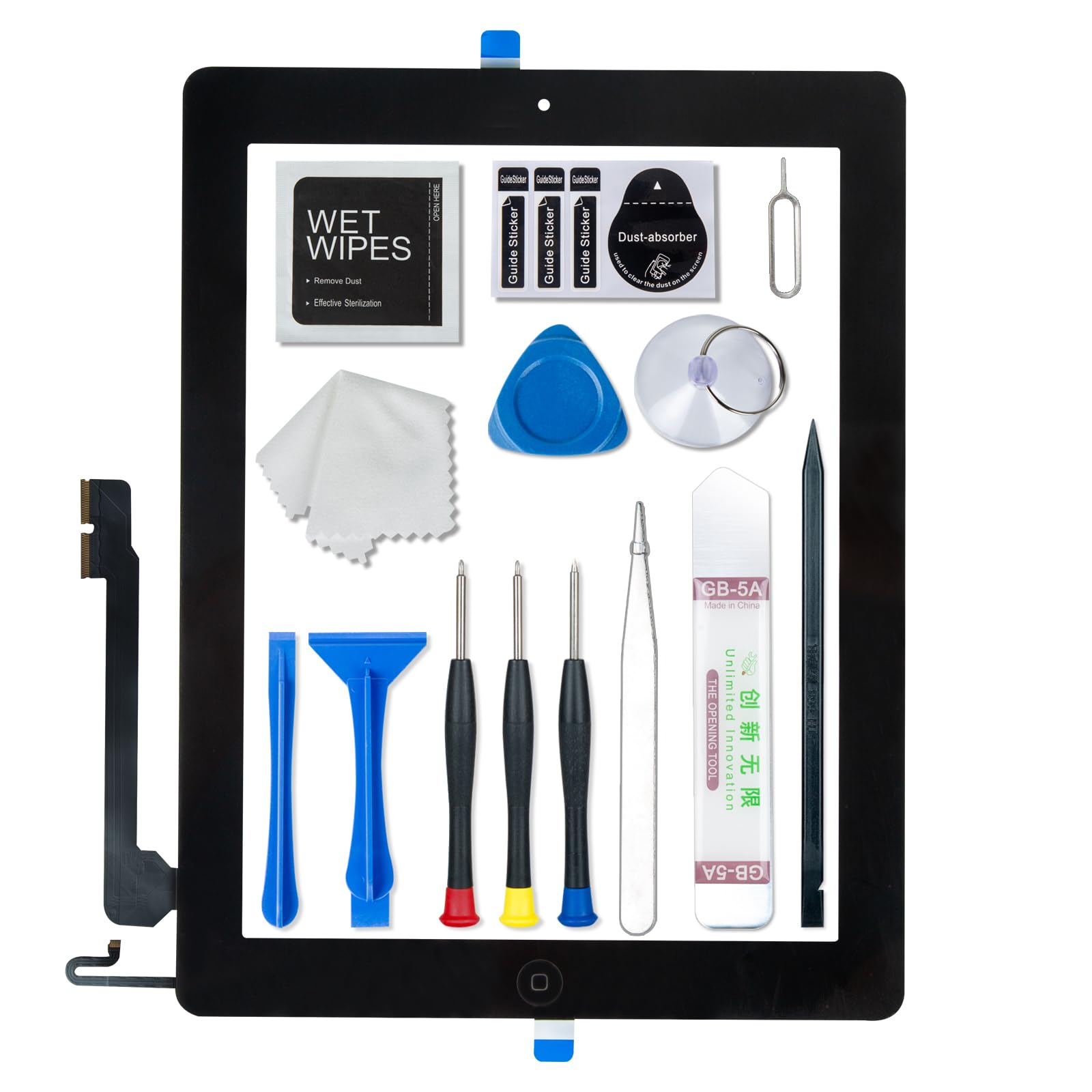 Écran tactile de rechange pour iPad 4 4ème génération avec bouton Home