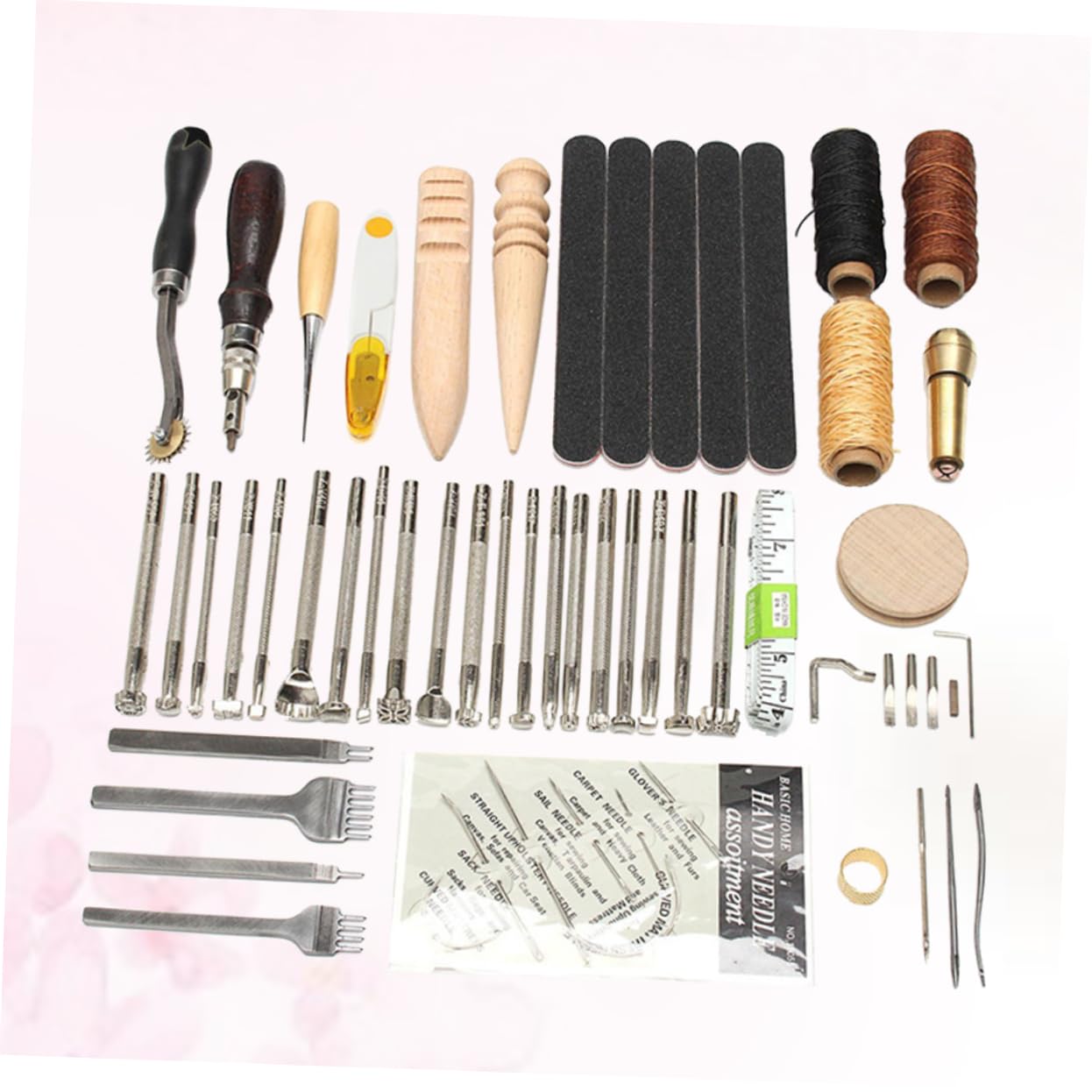 Kit de Herramientas 59 Piezas, para Artesanía en Cuero Diy