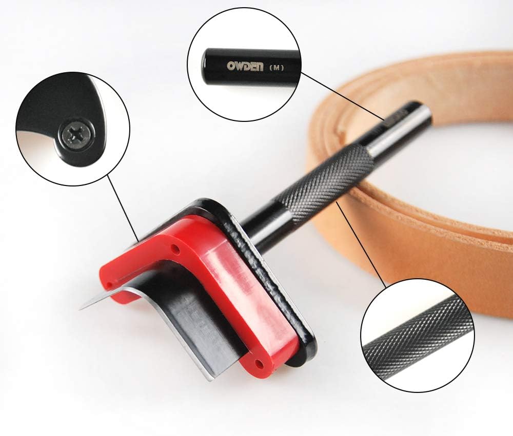 OWDEN Professional 3Pcs Leather Belt end Cutter Punch Set,Corner Punch Set Triangle Shaped,Strap Punch Tool Set,3 Sizes Leather Tool.