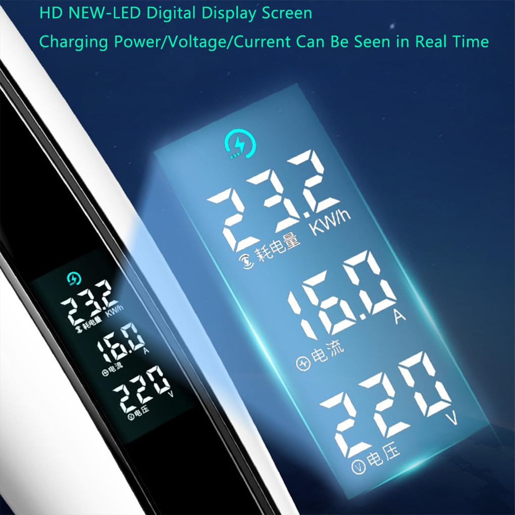 16A 3,5KW 5M jednofazowa ładowarka EV typu 2 ładowarka do pojazdu elektrycznego kabel ładujący z wyświetlaczem LCD EV z torbą