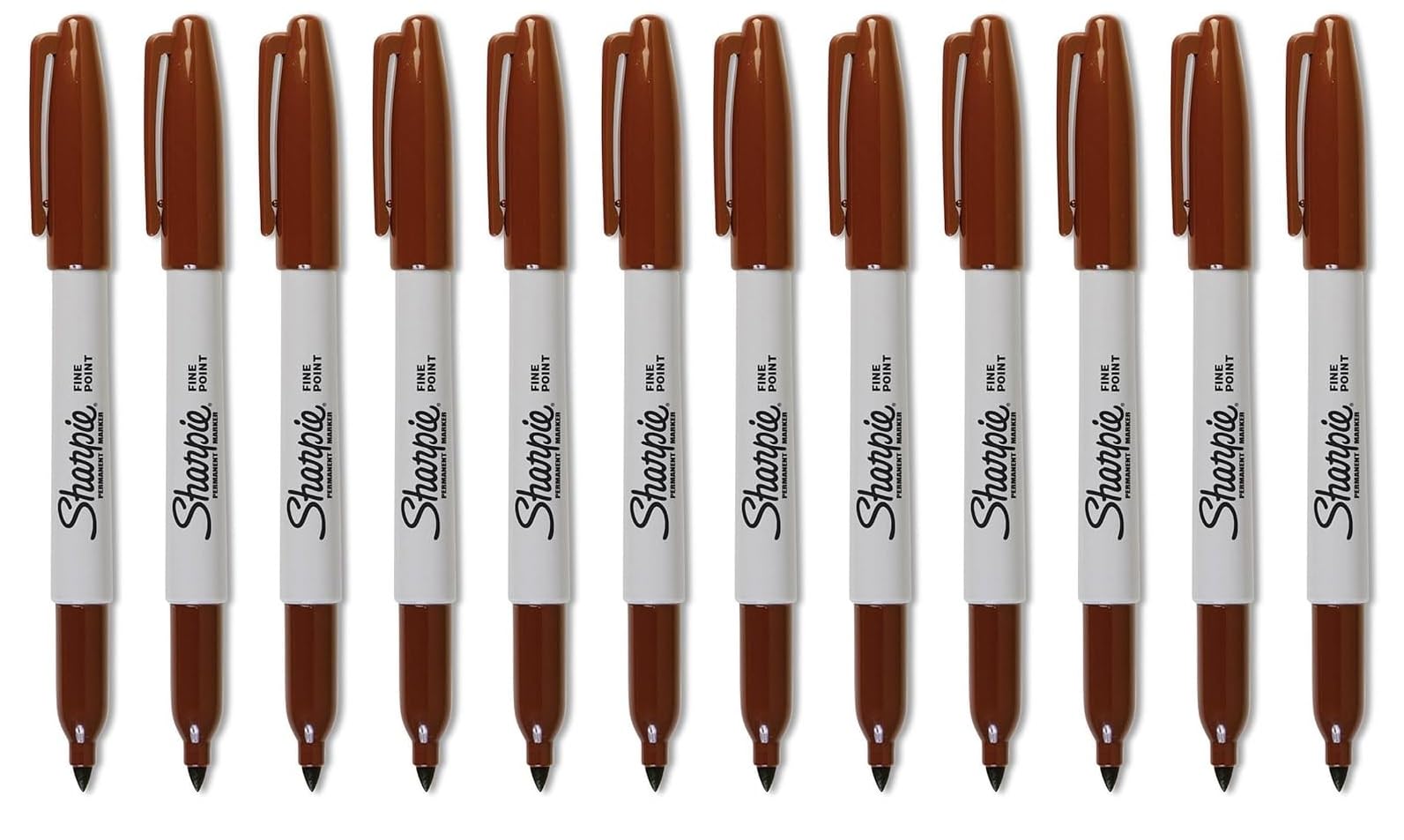 Sharpie - Rotulador permanente de punta fina, color marrón, paquete de 12
