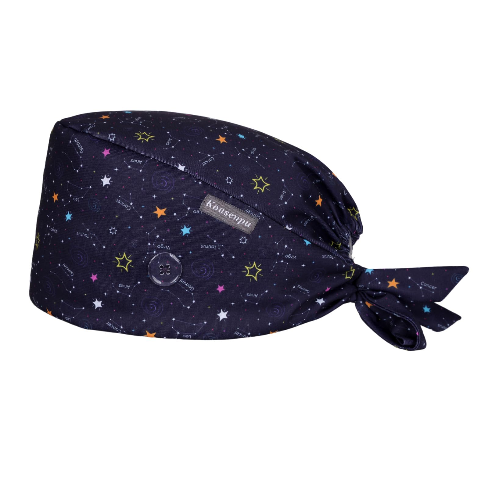 Kousenpu Scrub Cap for Men, Adjustable Surgical Hats with Buttons