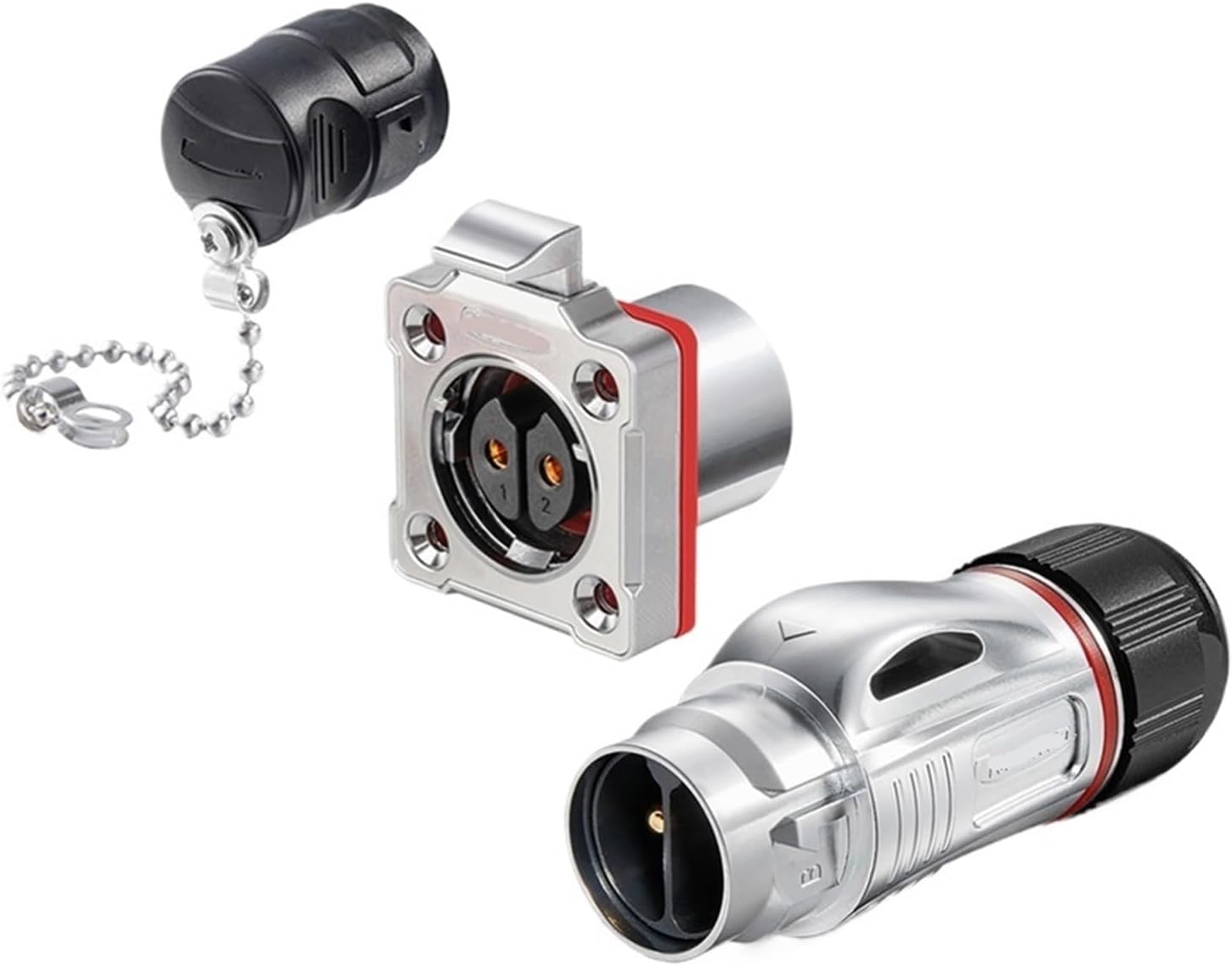 Welding 35A BD24 2-core industrial equipment portable 25A power supply crimping connector aviation(Four hole metal formal wear)