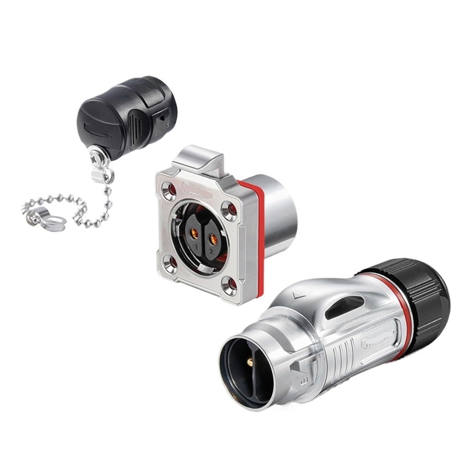 QAZXSEMUI Welding 35A BD24 2-core industrial equipment portable 25A power supply crimping connector aviation plug(Four hole metal formal wear)