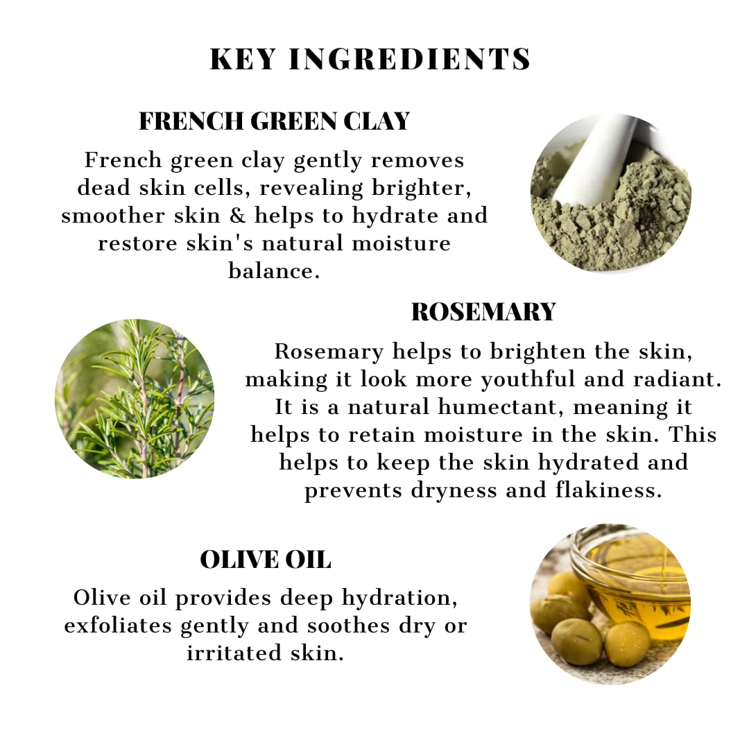 IRIS COSMETICS French Green Clay Mask, Deep Cleansing, Purifying, Oil Control Face Mask for Oily Skin, 50g 2