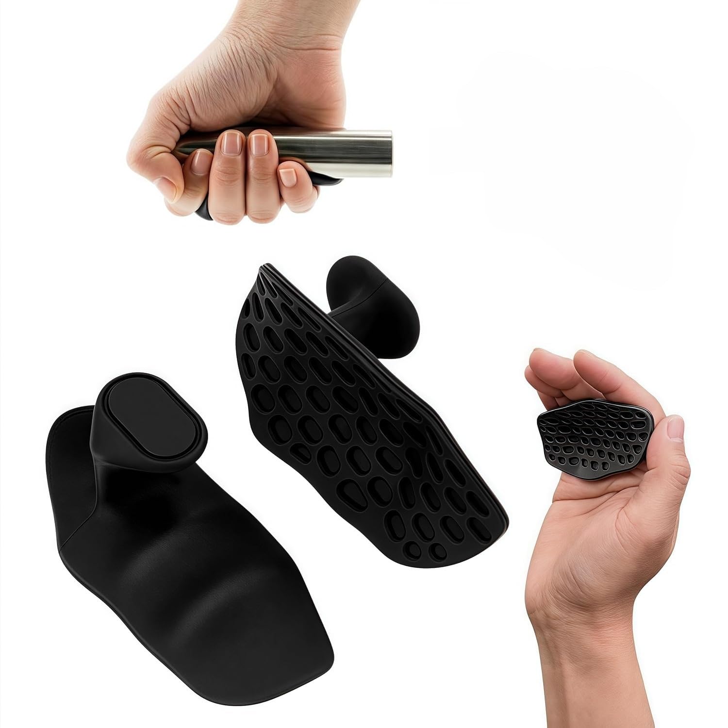 LANLOY® Hererope Gym Grips Workout Gloves for Men & Women – Fingerless Anti-Slip Hand Grips for Pull-Ups, Weightlifting, Deadlifts, Crossfit, Home & Gym Training (Black)