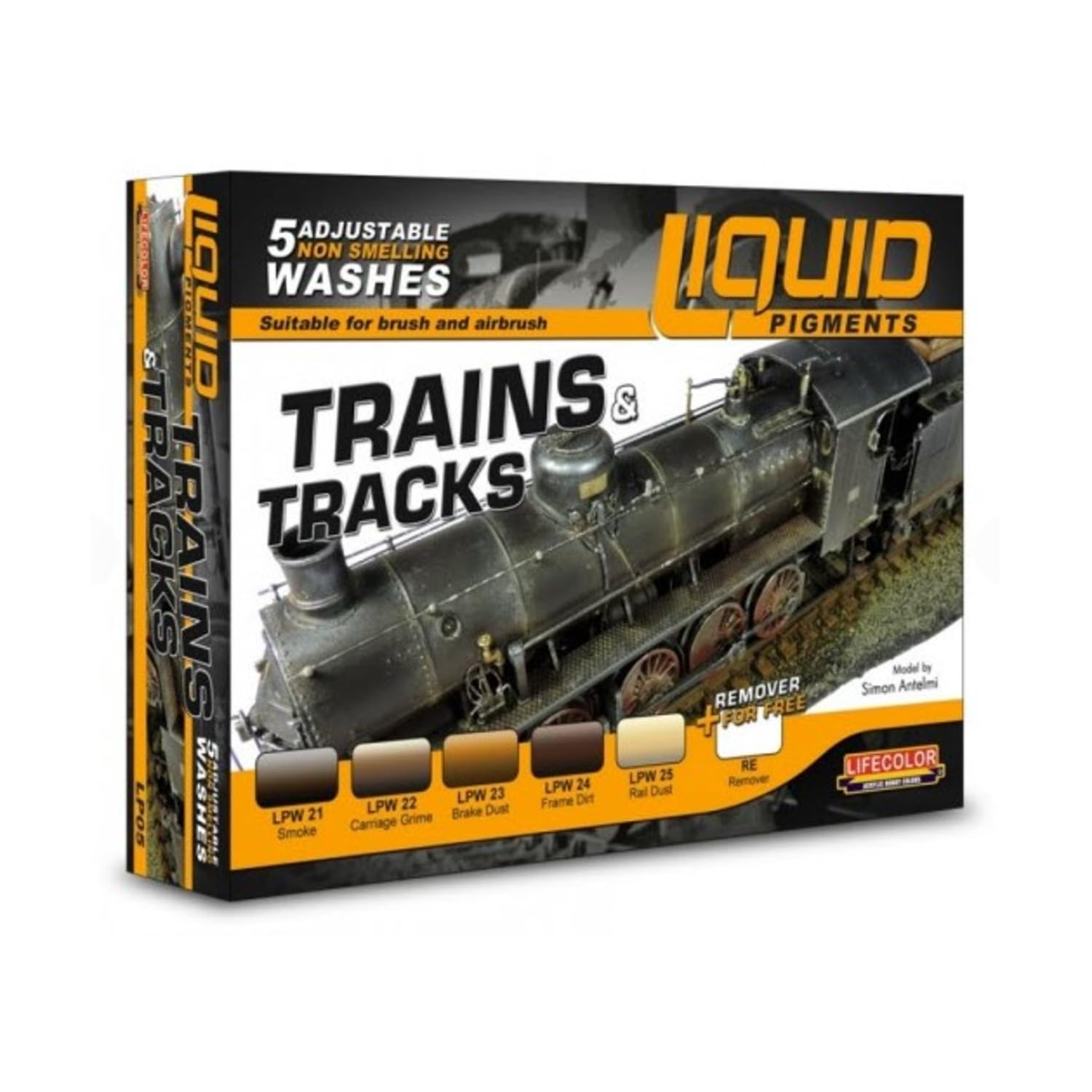 Lifecolor Multicolor Liquid Pigment Trains & Tracks Set # Lc-Lp05