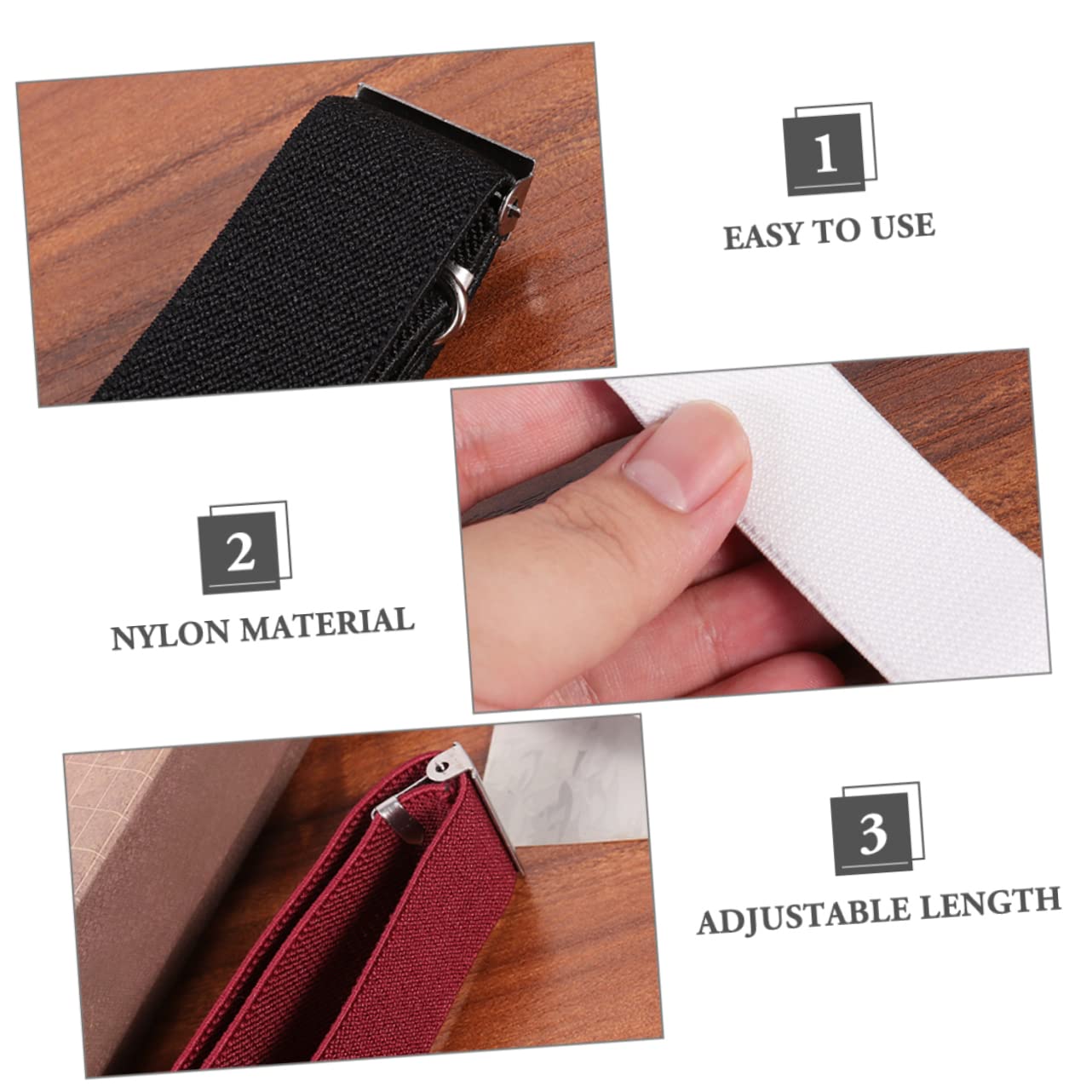 TINEASUR Shirt Garters for Men Women 3 Pairs of Anti-slip Sleeve Cuffs Shirt Sleeve Holders Versatile