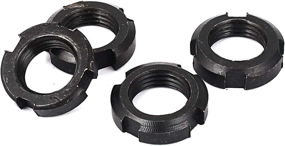 IIVVERR 4 Pcs M16 x 1.5mm Pitch FourSlot Slotted Round Nuts for Hook