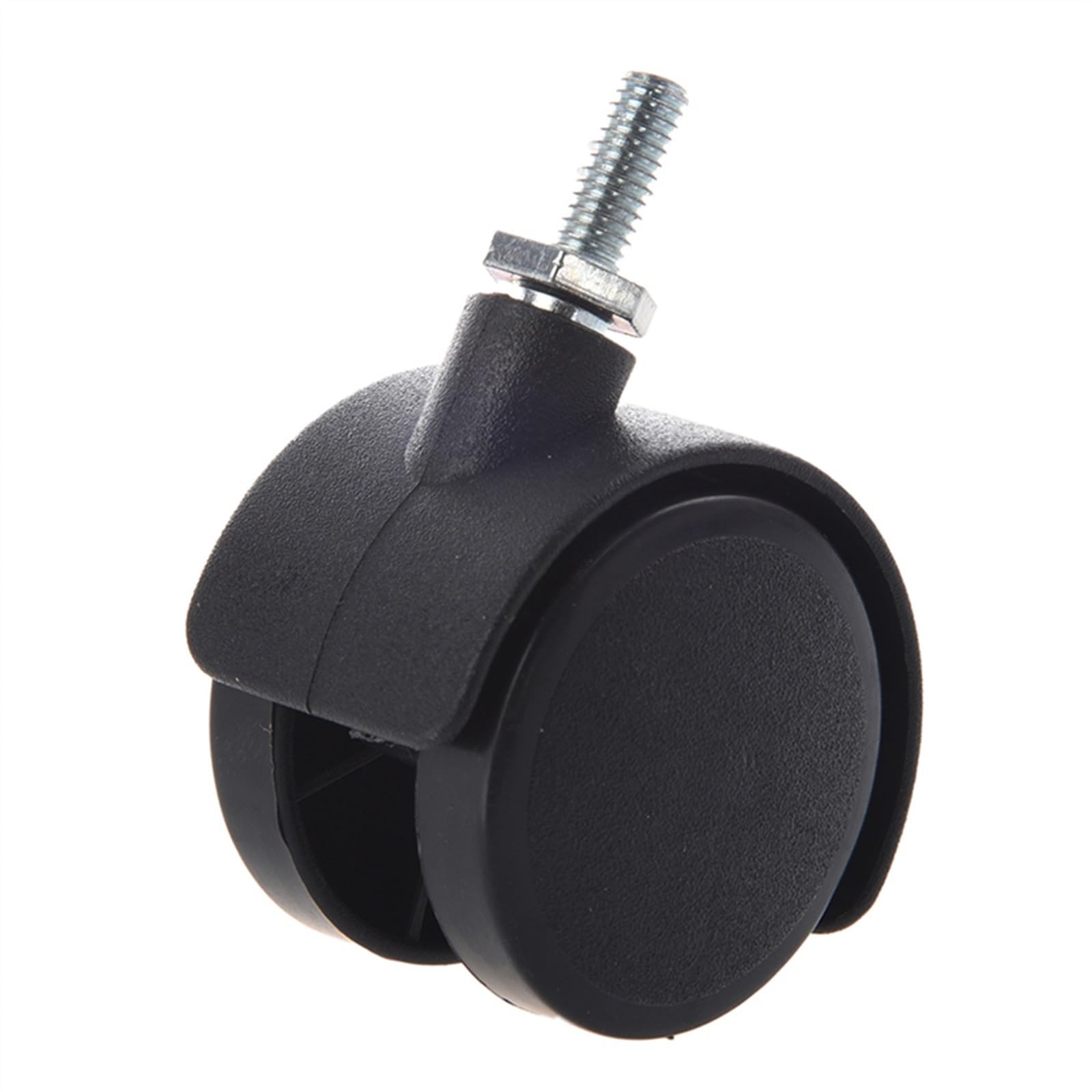 RLVYTA Castor Wheels 4pcs 6mm Threaded Stem 40mm Dual Wheel Rotatable Caster Black Swivel Castor Wheels