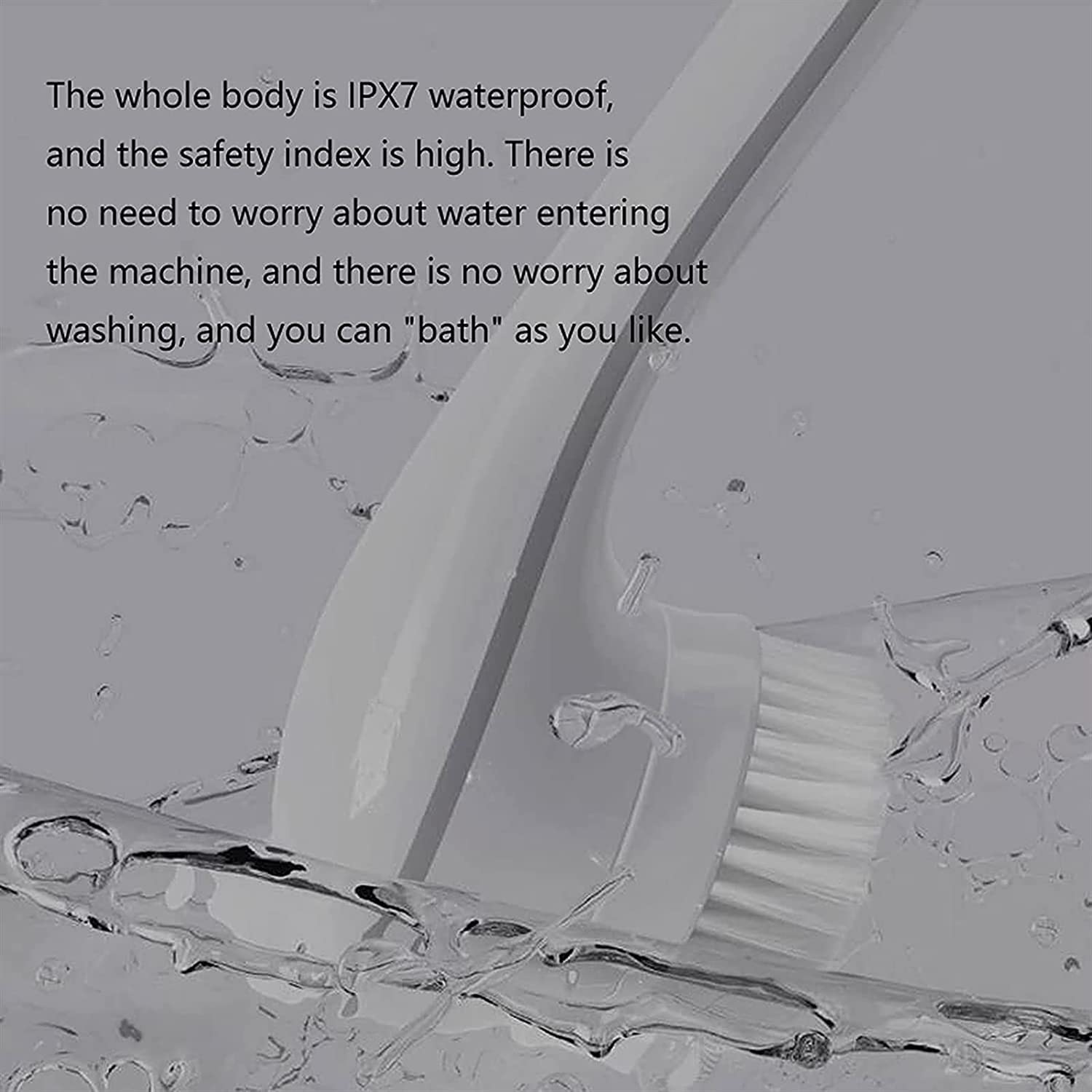 Cepillo de baño de Cuerpo eléctrico Cuerpo de Manga Larga y Cepillo de Limpieza Facial Cepillo de Ducha Recargable con 4 Cabezas de Cepillo de Giro