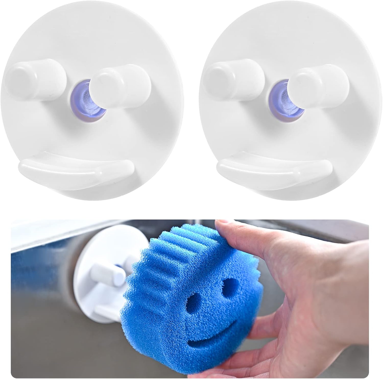 Scrub Sponge Holder for Kitchen Sink 2Pack Suction Cup