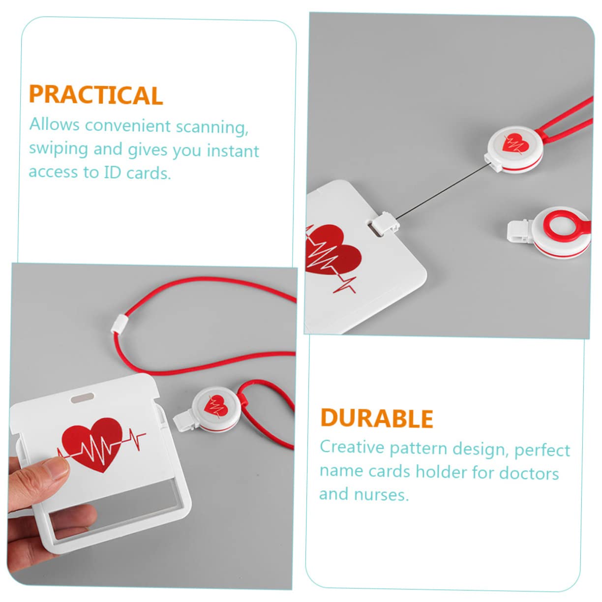 NUOBESTY Lot De 10 Porte-badges Rétractables Porte-noms Pochettes Pour Badges Enrouleurs Pour Badges Porte-noms Pour Enseignants