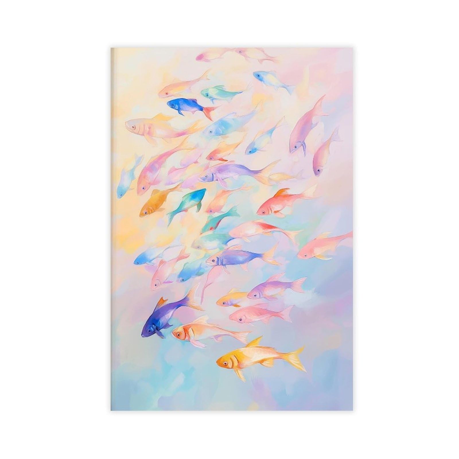 Bareronor Colorful Fish School Canvas Poster Bedroom Decor Landscape Office Room Decor Gift 24" L X 36" W