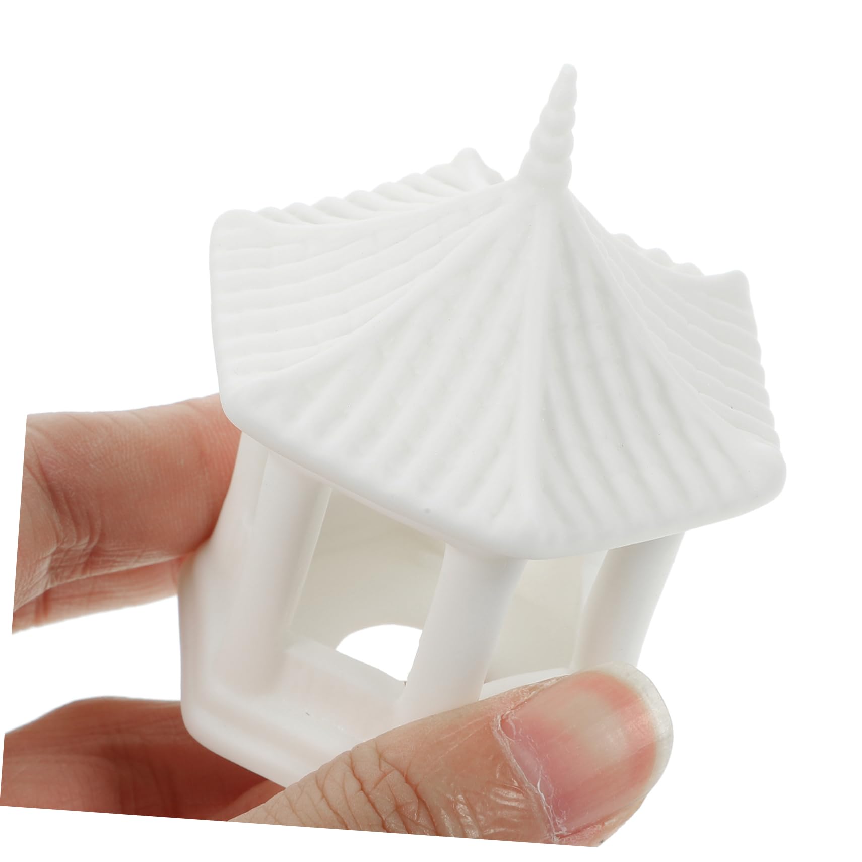 Mipcase 5 Pièces Ornements De Belvédère Hexagonaux Plantes D'aquarium en Soie Décorations Décor De Réservoir Axolotl Pavillon De Jardin Mini Pavillon Aquarium Étang Céramique Blanche