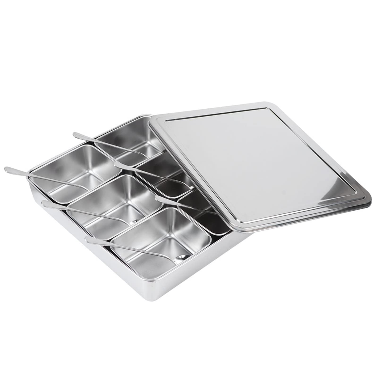 Kruidenpot van roestvrij staal voor het strooien van zout en peper, voor peper, grill, kruidenfles, geperforeerde keuken, (L