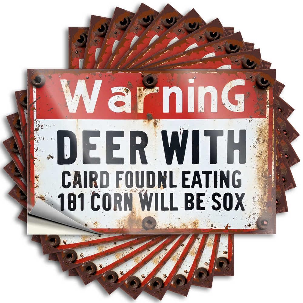 Boys Bedroom Decor Cozy Decals - Warning: Deer Found Eating Corn Will Be Shot Removable Decal Garage Easy Peel for Stone(8X12CM)