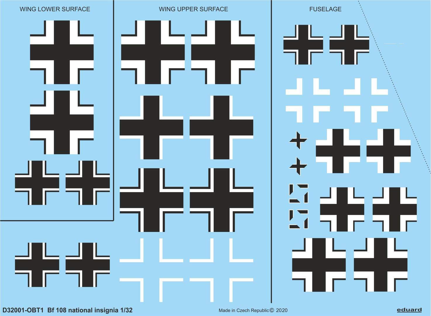 Eduard Decal 1:32 - Bf 108 national insignia