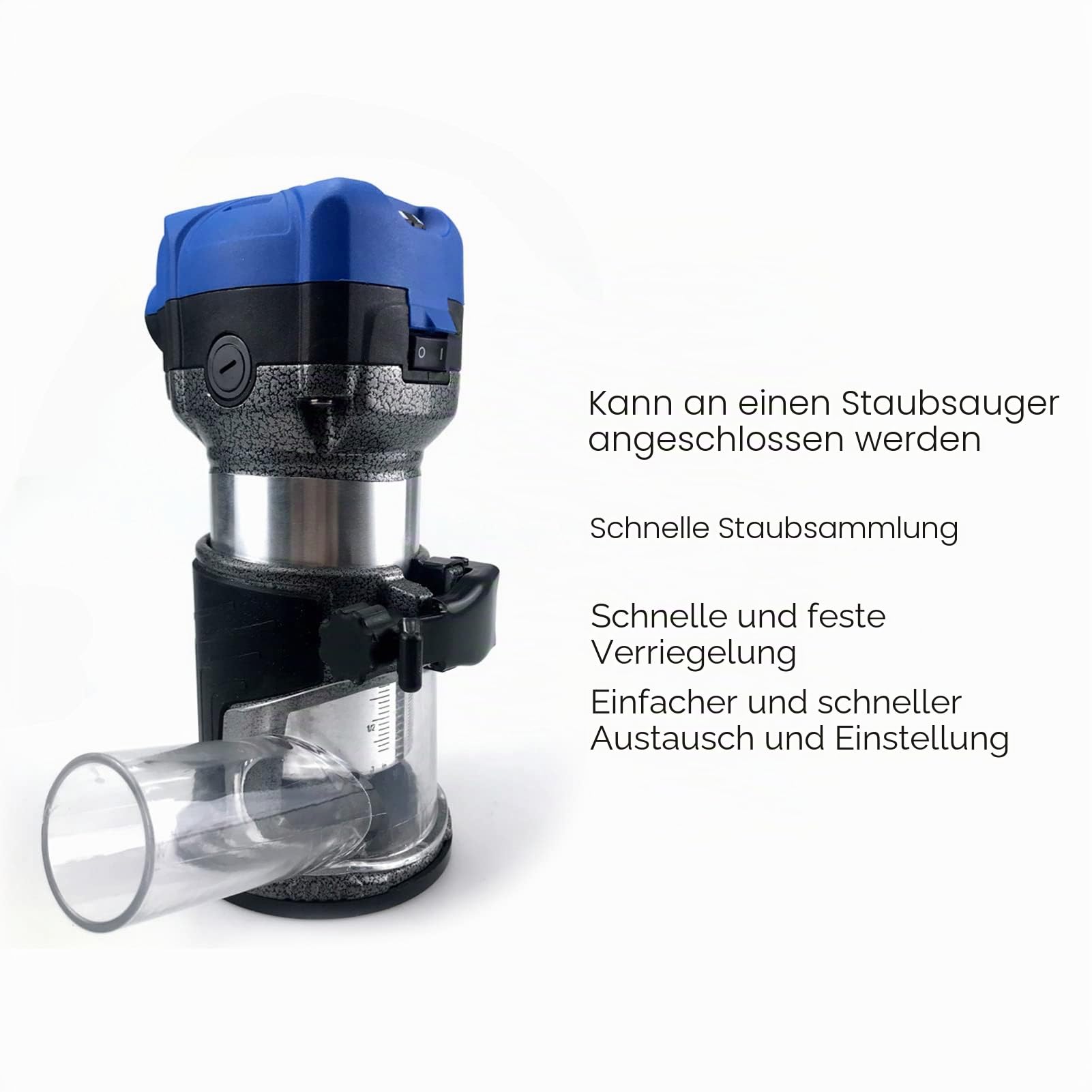 Trimmmaschinenbasis, Tauchfräserbasis aus Aluminiumlegierung Trimmmaschinenbasis mit Schwarzem und Transparentem Kunststoffstaub, Büro-Klebebandspender