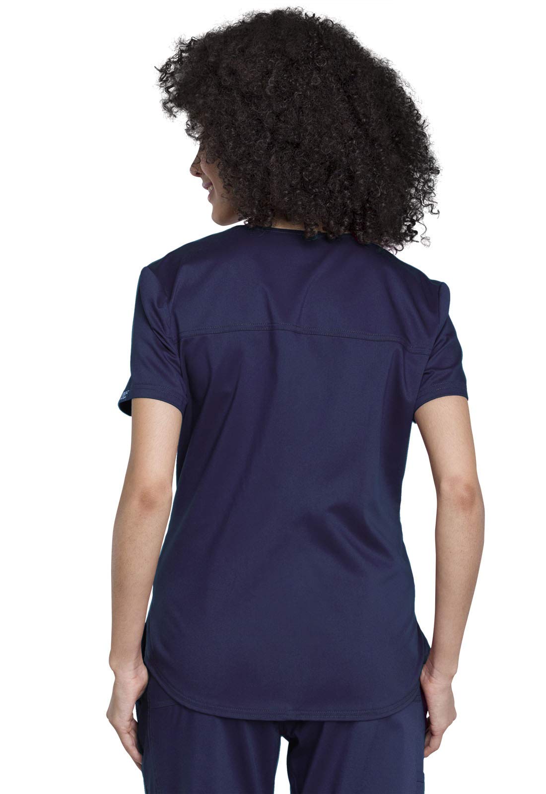 Cherokee WW657 - Conjunto de uniforme médico para mujer, cuello en V, pantalones quirúrgicos de tiro medio con cintura elástica de punto, WW115, azul marino, talla S, pantalón S