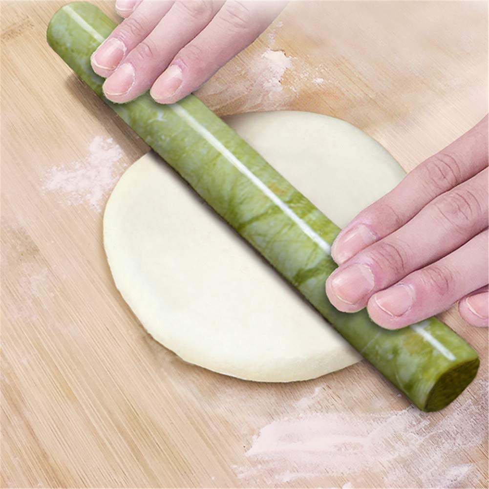 40Cm Antiadherente Rodillos De Amasar De Pasta Profesional Rolling Pin De Jade para Panadero Pastelería Galletas Pizza,3,5 Cm De Diámetro, Ahorre Esfuerzo,Aptas para El Lavavajillas
