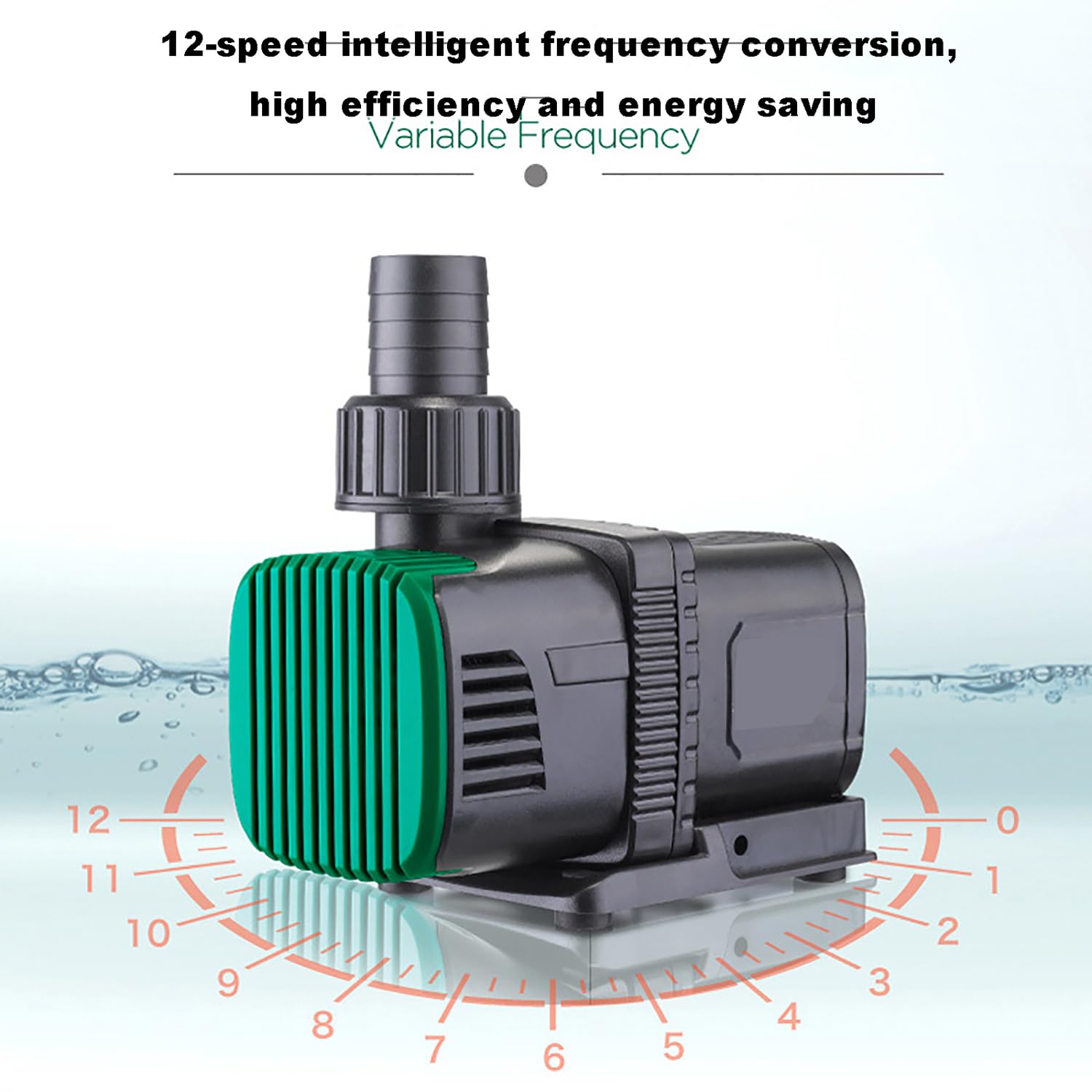 Bomba De Agua De Conversión De Frecuencia, Bomba De Circulación De Pecera, Bomba Sumergible, Bomba De Agua De Acuario Ajustable De 12 Velocidades, con Controlador, para Peceras, Acuarios, Estanques