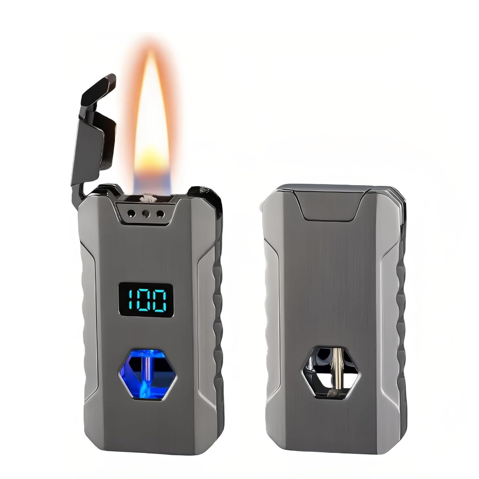 Smart Voice-Activated Metal Kerosene Lighter — Supports Four Ignition Modes — A Gift for Men(B)