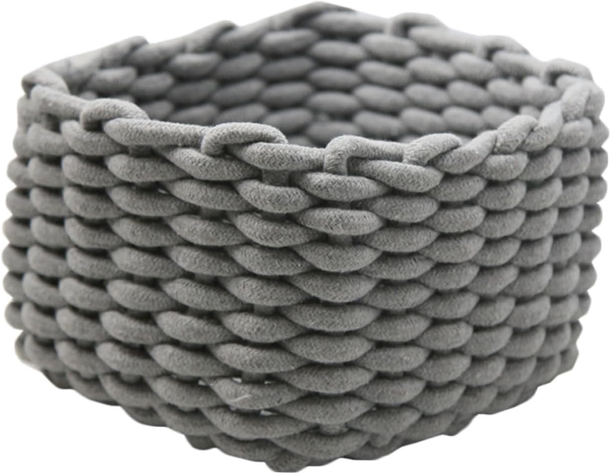 Decorative Cotton Rope Storage Basket for Makeup Toys Sundries Open Design Small Random Color for Home Office Use