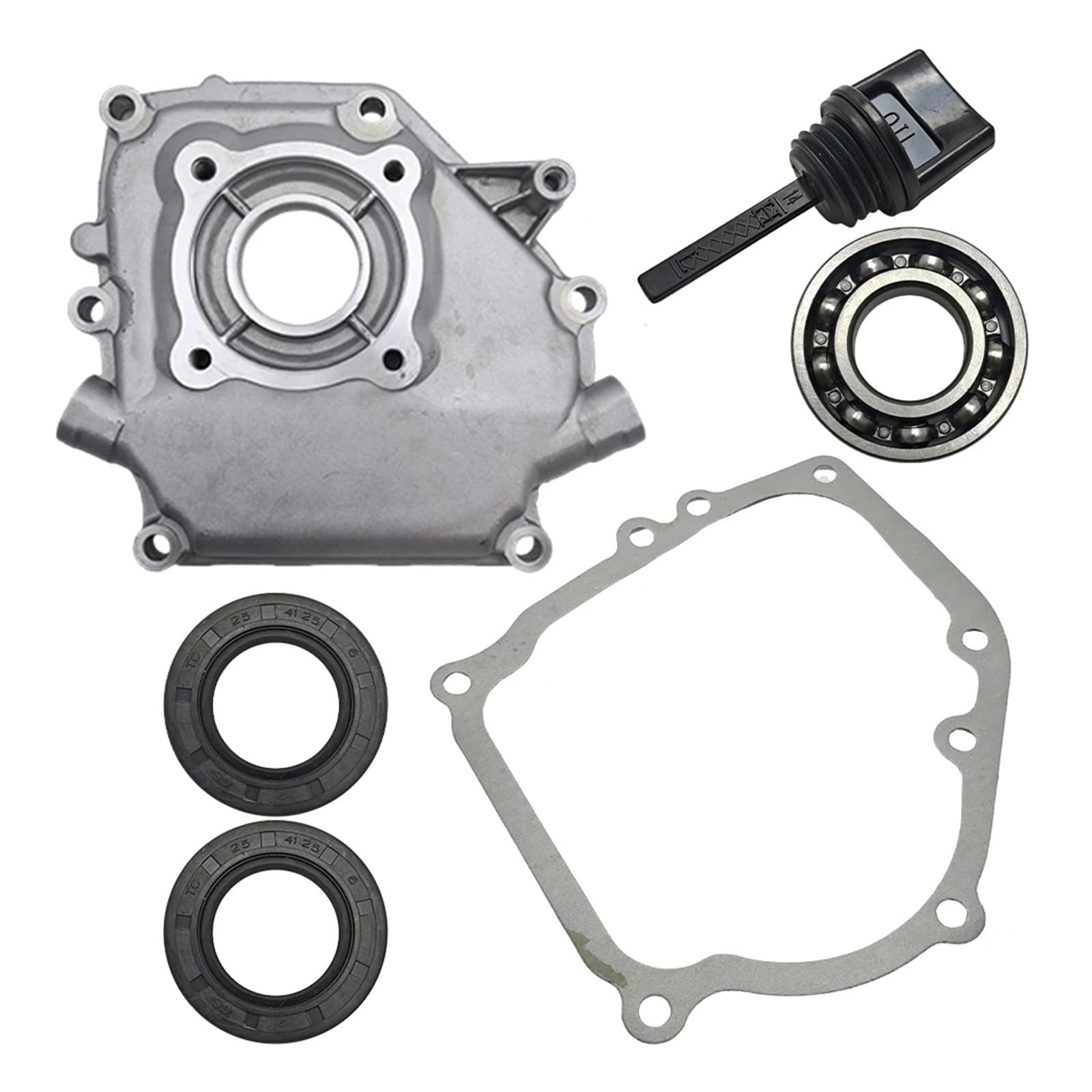 Junta de Tapa de cárter Compatible con GX160, GX200, GX 160, 200, 5,5 HP, 6,5 HP, Sello de Aceite de cojinete, Varilla de Nivel de Aceite, Pieza de Motor de cortacésped.