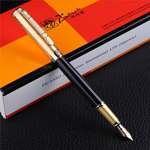 Miniatura 4 de Picasso 902 Gentleman - Bolígrafo estilográfico con tapa de oro negro, bolígrafo de firma con caja original, bolígrafos ejecutivos para negocios y