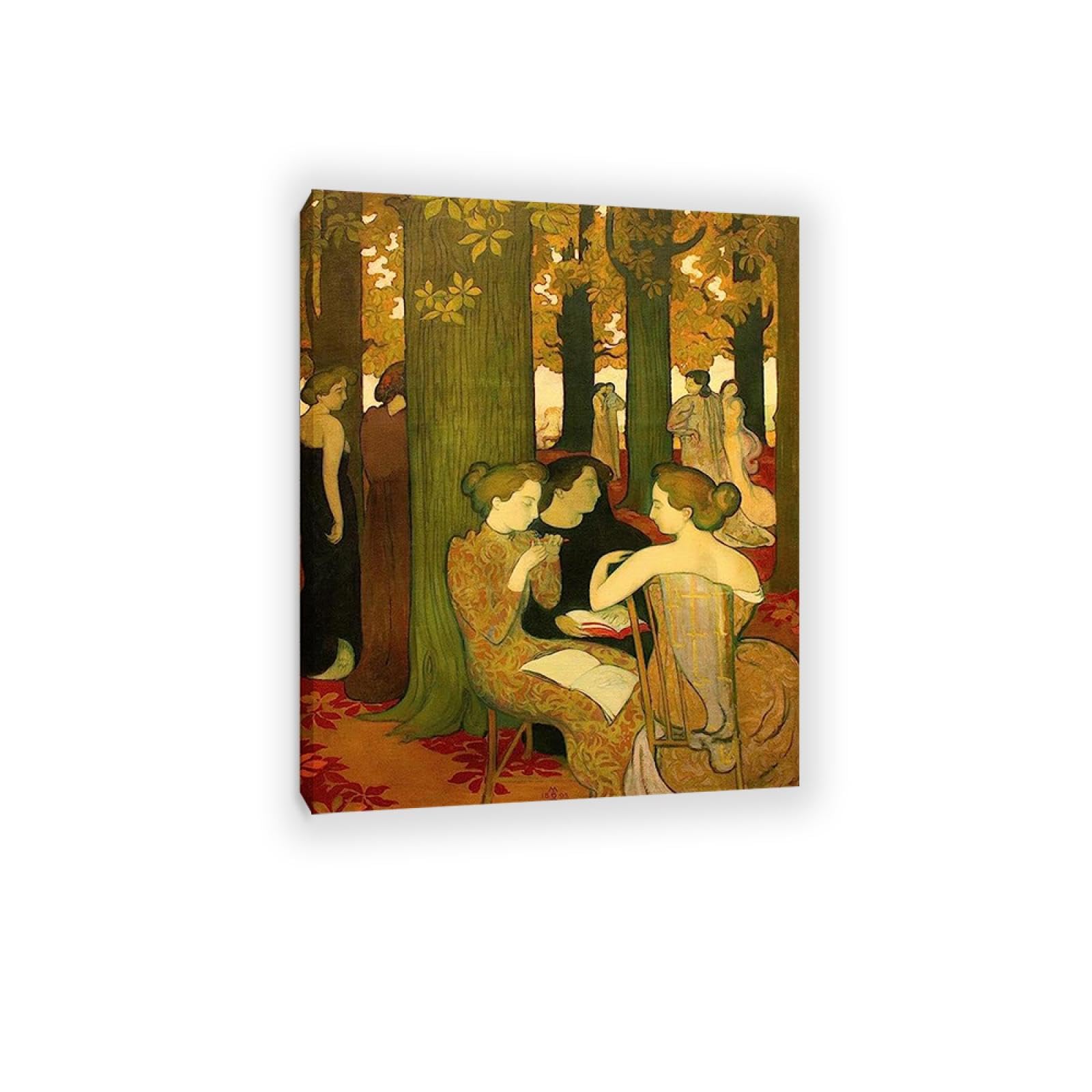 Three Muses by Maurice Denis drukuje słynny plakat reprodukcje obrazów olejnych, druk Giclee na płótnie - klasyczne płótno, obrazy ścienne do dekoracji salonu, 30 x 40 cm, oprawione