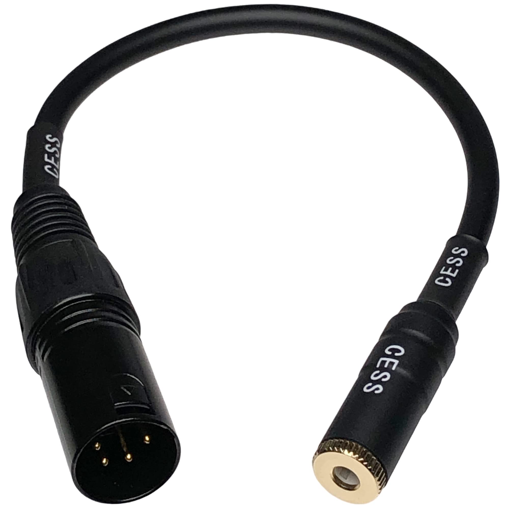 CESS-228 Black Male 4-Pin XLR to Female 4.4mm TRRRS Balanced Audio Headphone Adapter Cable, for Headphone Amplifier