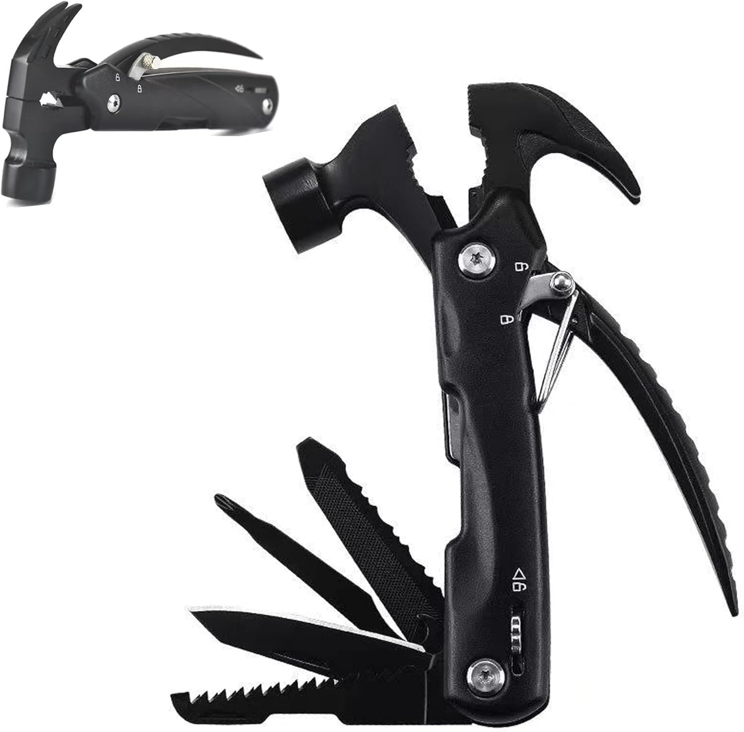 Multi-Tool 12 in 1 Hammer Mini Hammer Camping Gear Survival Tool Multi-Functional Mini Hammer Outdoor Camping Hiking Gear Pocket Survival Tools Gadgets for Men Camping Gear Tools for Men-image-0