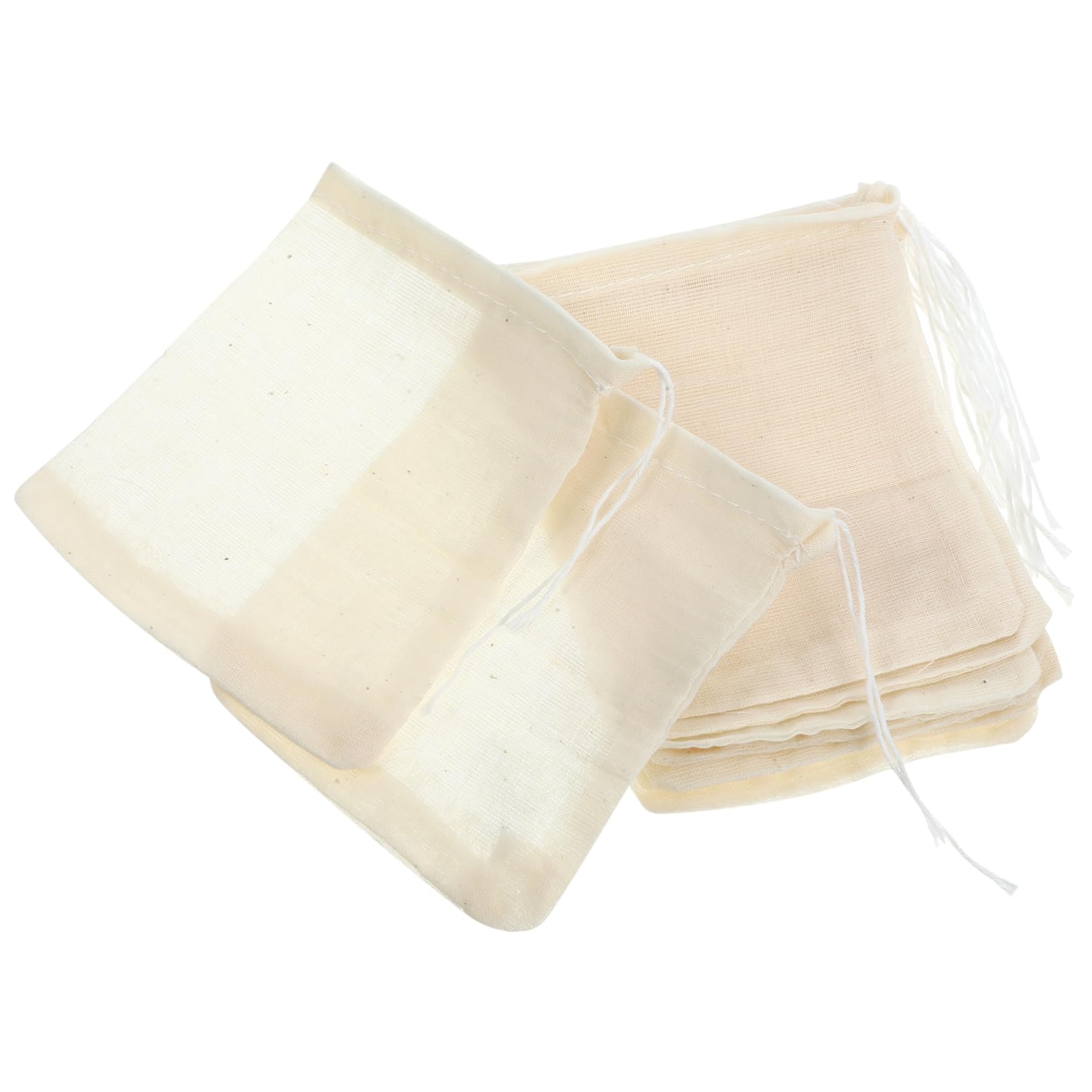 OUNONA 250pièces à Bijoux Coton Avec Cordon De Serrage Pochettes Réutilisables Pour Mariages Anniversaires Et Stockage Accessoires Couleur Naturelle