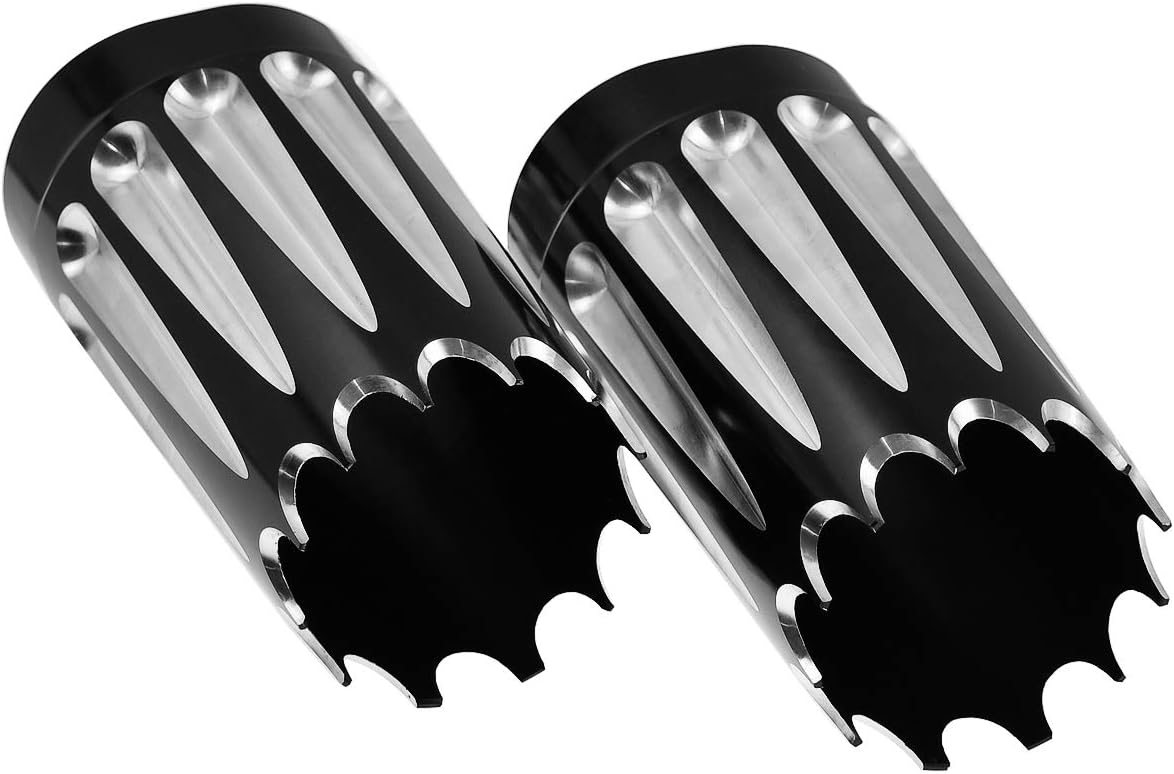 Upper Fork Slider Boots Covers Fork Boot Slider Protective Shells Compatible with Harley Touring Street Glide Road Glide Electra Glide Road King Trike 1980-2024 Black and Chrome 2 Pcs