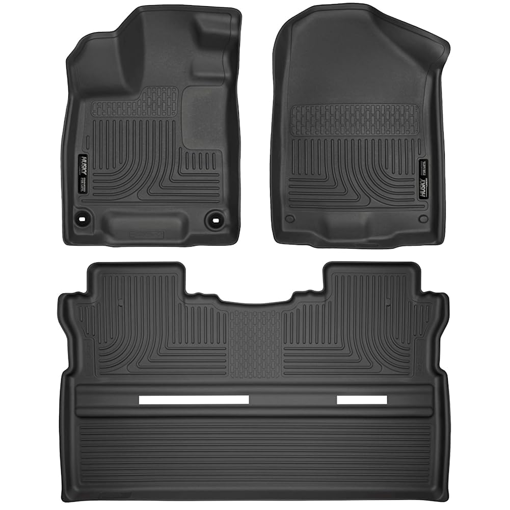 Husky Liners — Weatherbeater Floor Liners | Fits 2017 - 2023 Honda Ridgeline, Front & 2nd Row Liner, Black | 18431 & 19431
