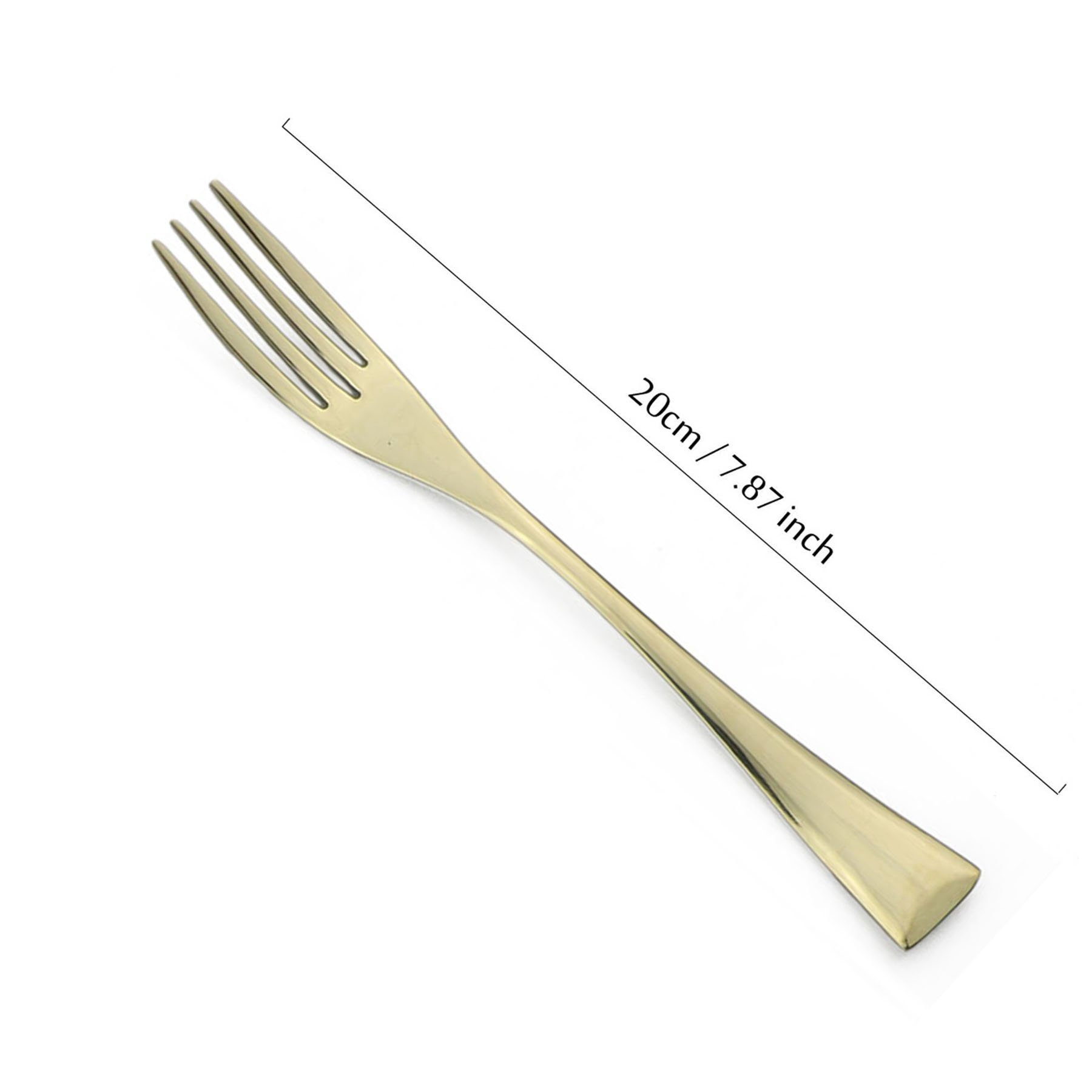 BRIIEC Mirror Polishing Champagne Gold 8 Pieces 18/10 Stainless Steel Dessert Fork Silverware Set