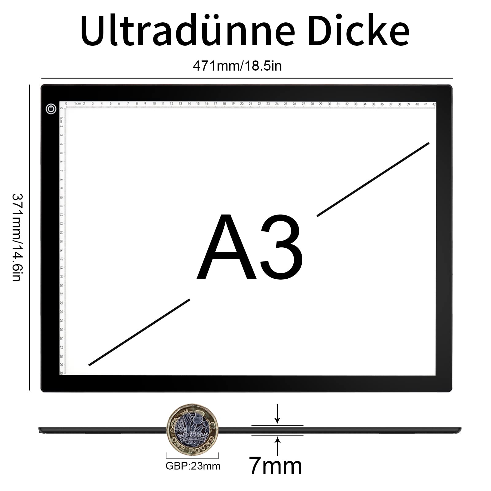 Tavoletta Luminosa A3 LED - Light Box Per Disegno E Tracciamento Con USB - Foto 5