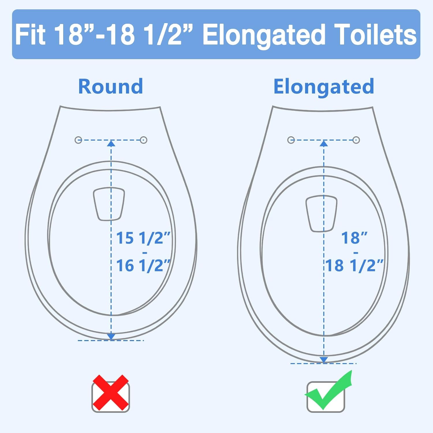 3.5 Inch Raised Toilet Seat Risers for Seniors and Adults, Hinged Elevated Toilet Seat for Elongated Toilets, Support to 300 Lbs, White (Elongated)