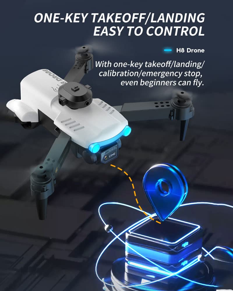 Drone pieghevole con fotocamera 4K per adulti, quadrirotori RC 5G FPV con ritorno automatico, motore brushless, ritorno automatico facile a casa, seguimi, 60 minuti di volo (Black)