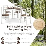 Giantex Dining Table Set for 4, Solid Wood Rectangular Table & 4 Chairs, 5 Pieces Farmhouse Dinette Set wtih Rubber Wood Legs, Space-Saving Kitchen Table Set for Kitchen Dining Room (Rustic Brown) - Image 5