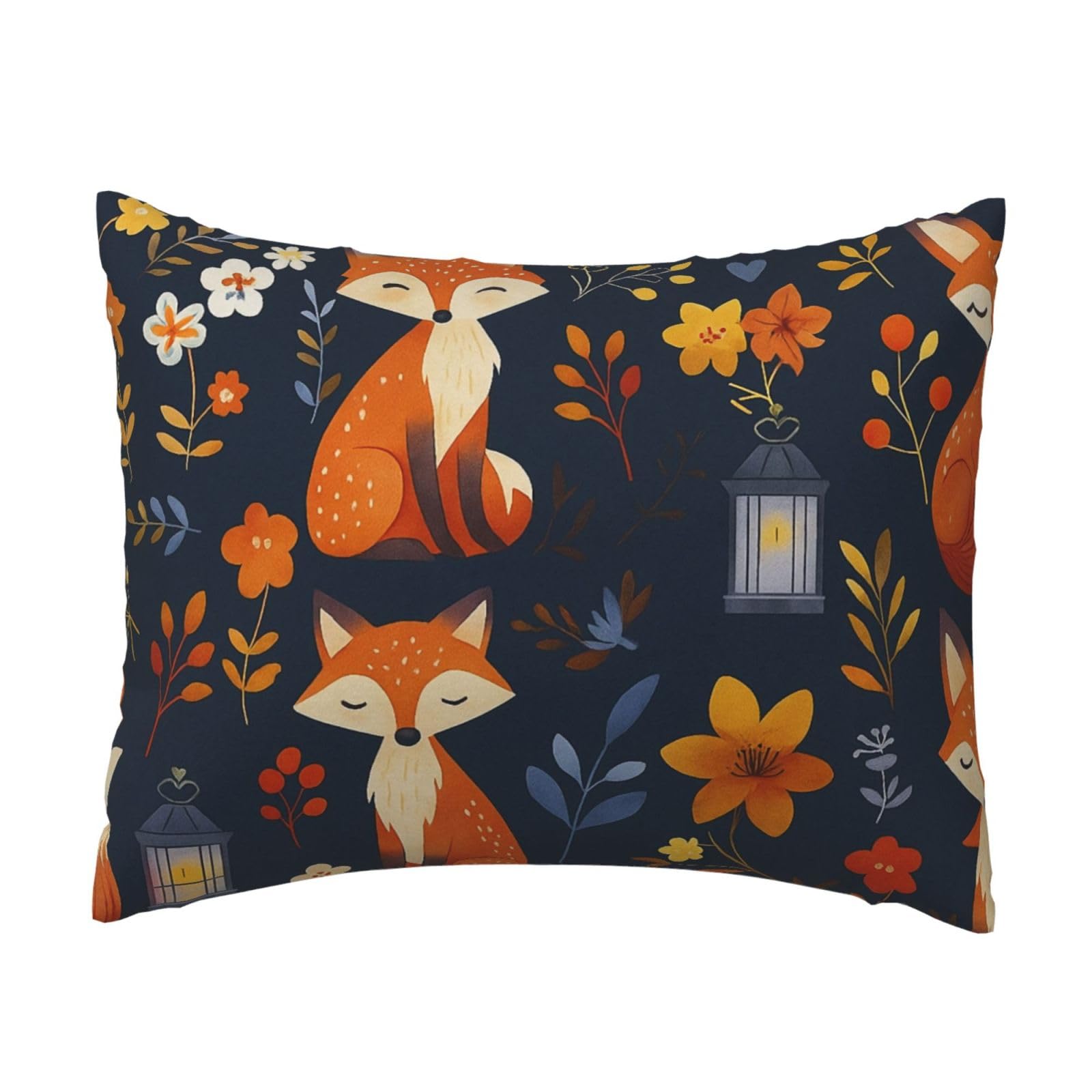 Fox andLight Pillowcase Soft Plush with Zipper Decorative Pillowcovers 16x20 in