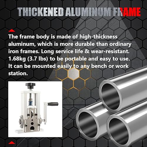 Miniatura 6 de Máquina peladora de cables, marco de aluminio duradero con diseño de resorte mejorado con una hoja de presión de acero blanco adicional, pelacables