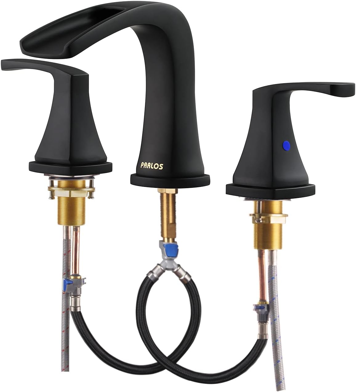 Moen Genta LX Matte Black Two Handle Deck Mounted Modern Roman Tub Faucet, Widespread Bathtub ...